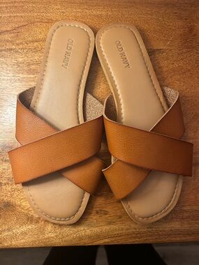 Old Navy Women's Cognac Crisscross Slide Sandals